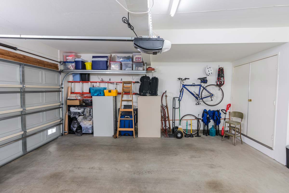 A garage with a cooling system